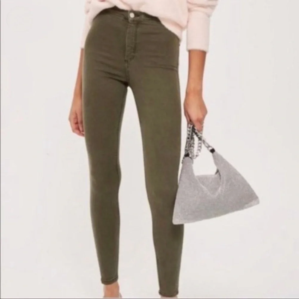 Topshop Moto | Leigh Ankle Skinny Jeans | Olive Green | Women’s | 26 - Picture 2 of 5